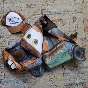 Disney Cars 3D Tow Mater Kids Halloween Costume Set Hat Outfit 4-6 4T 5T 6 7 8